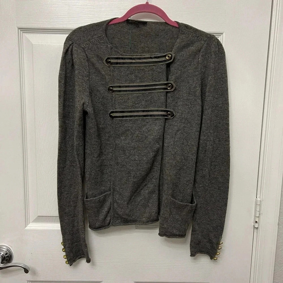 . MAJE // Wool Cashmere gray  cardigan sz 2 - Picture 1 of 6